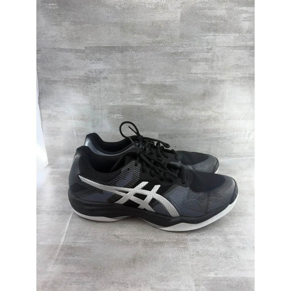 ASICS Gel-Tactic Women Volleyball Shoes Black Silver 1072A035 Sz US 10.5